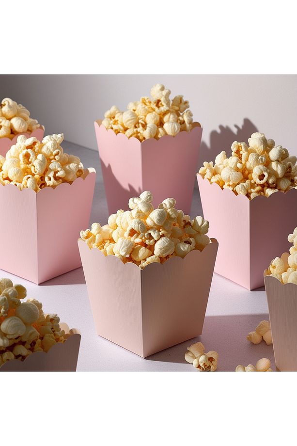 Popcorn Kutusu ( Mısır  - Cips Kutusu ) 8 Adet Pembe - 3