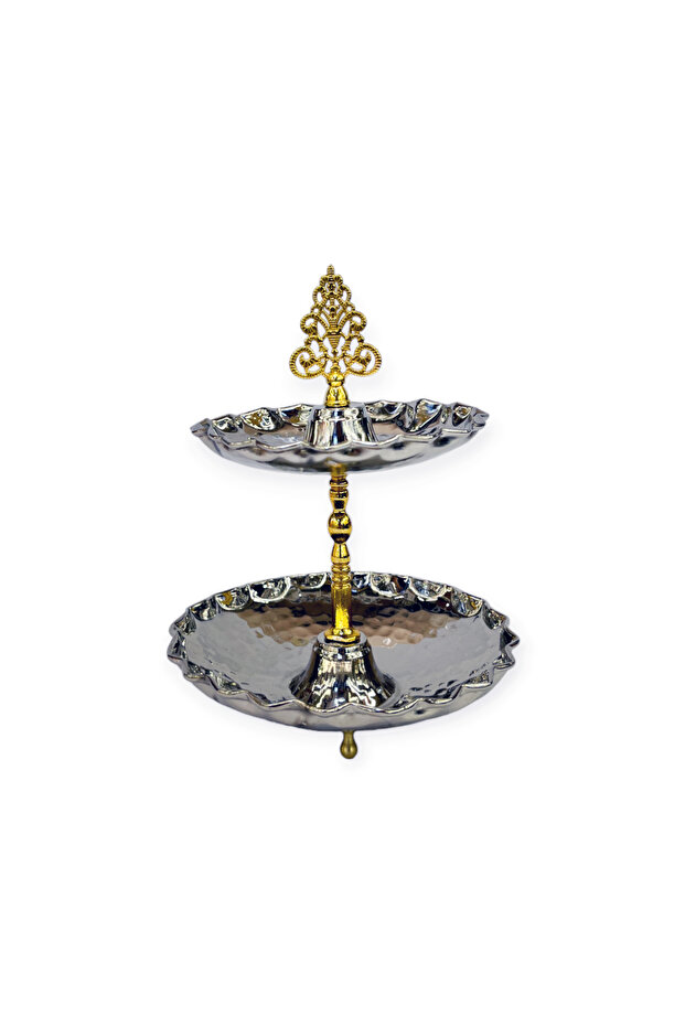 Mini Bakır Katlı İkramlık - 1