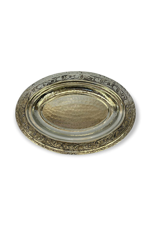 25 cm İşlemeli Bakır Kayık Tabak - 3