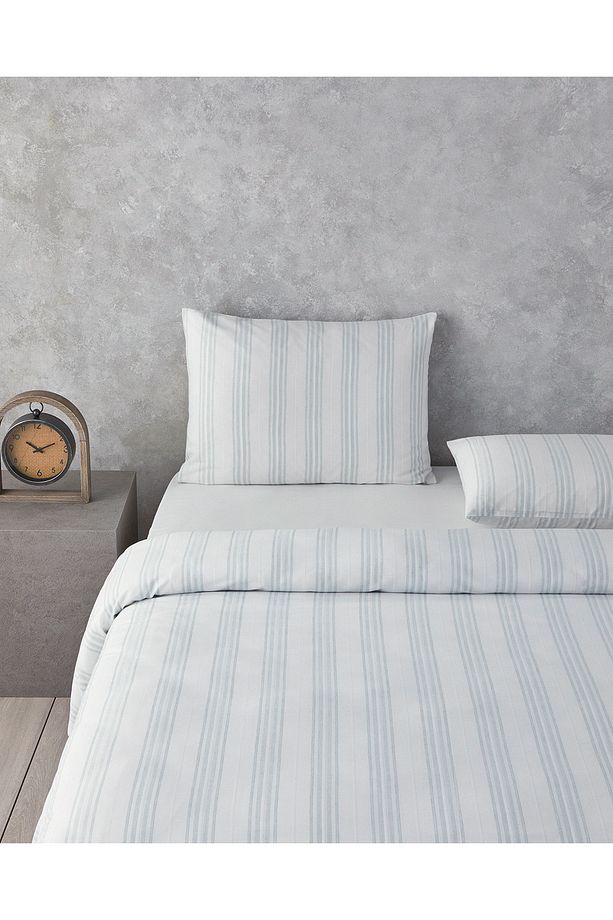 Calm Stitch Tek Kişilik Nevresim Takımı Koyu Seledon - 4