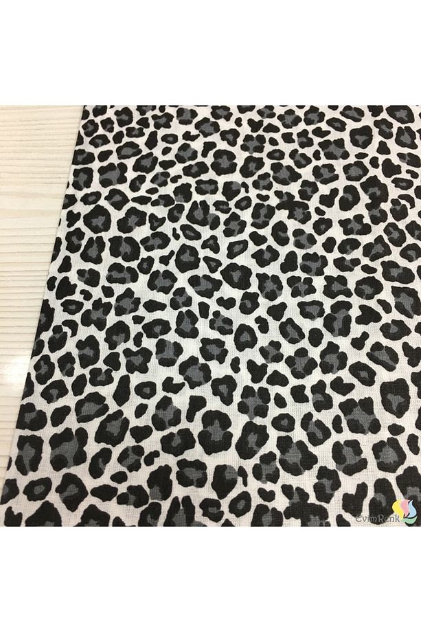Leopar Çıtır Desen %100 Pamuk Metrelik Poplin Kumaş - 2
