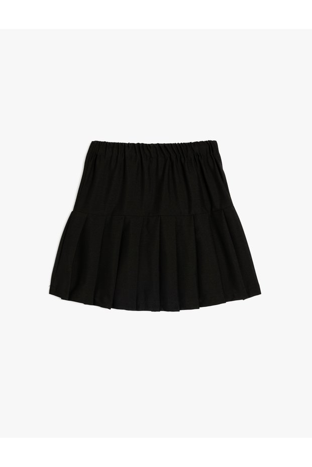 Basic Pleated Skirt with Elastic Waist