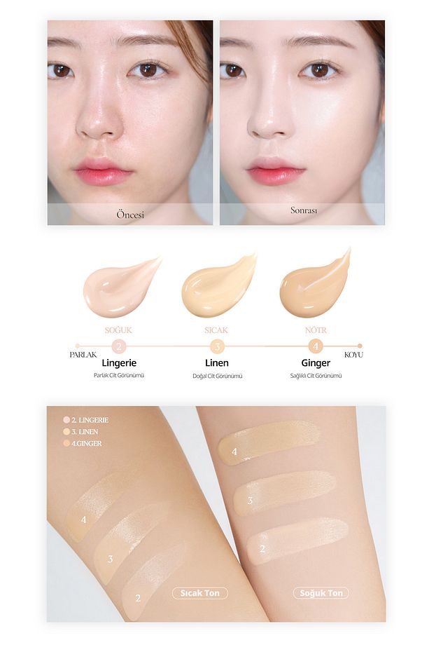 Yoğun Nem ve Parlaklık Sağlayan Cushion CLIO Kill Cover High-Glow Cushion SPF50+ PA++++ (4 Ginger) - 5