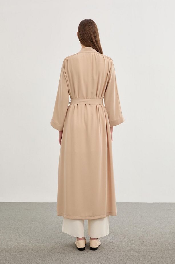 Kuşak Detaylı Bej Giy Çık GÇ-0186 - 7