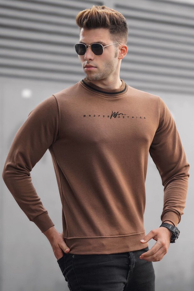 Dyed Brown Knitwear Men's Sweater 5288