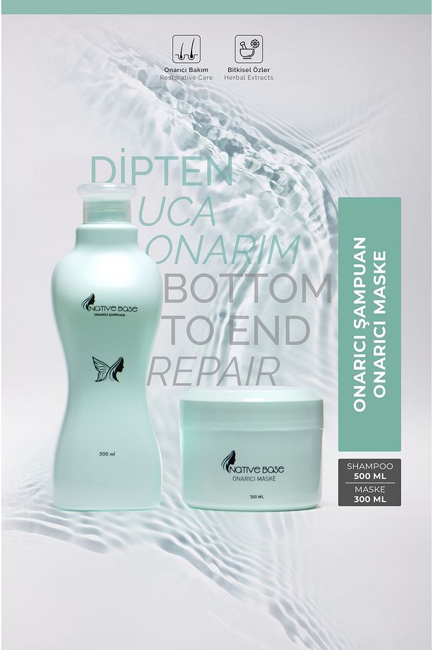 Nativebase Onarıcı Şampuan 500 Ml + Onarıcı Maske 300 Ml - 1