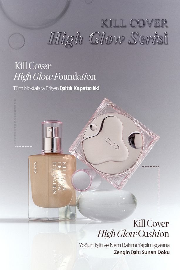 Yoğun Nem ve Parlaklık Sağlayan Cushion CLIO Kill Cover High-Glow Cushion SPF50+ PA++++ (4 Ginger) - 9