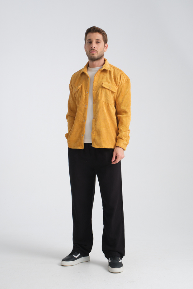 Haven Erkek Oversize Kalın Kadife Gömlek - 4