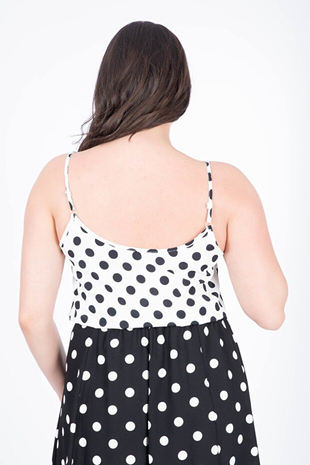 İp Askılı Puantiyeli Bluz - 2