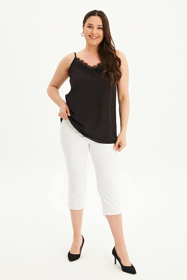 Dantelli İp Askılı Bluz - 6