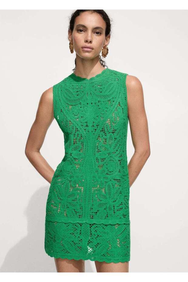 Dantel kısa elbise - 1