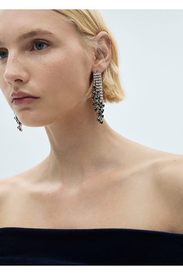 Omzu Açık Kadife Elbise - 6