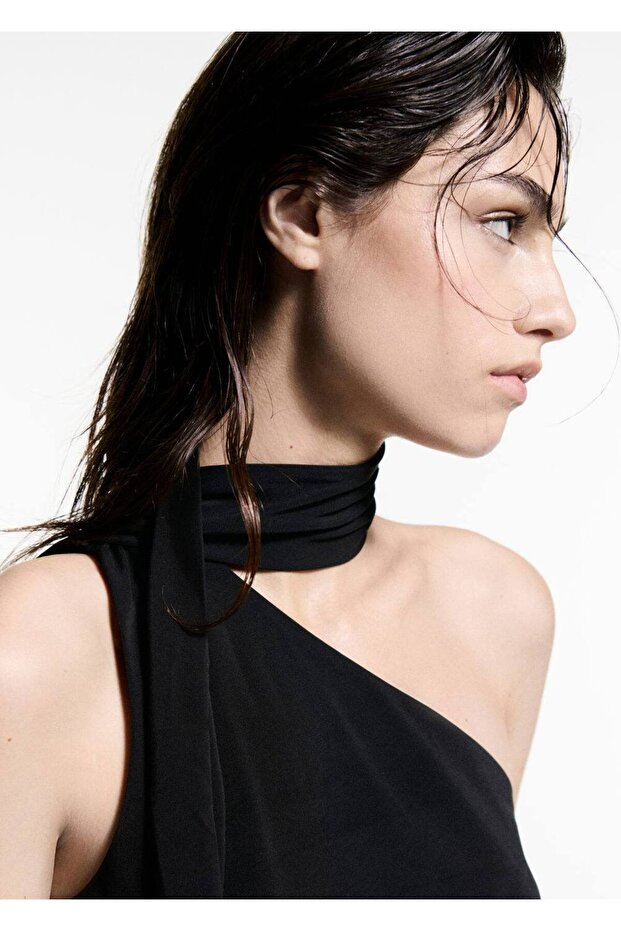 Asimetrik Gerdanlıklı Bluz - 5