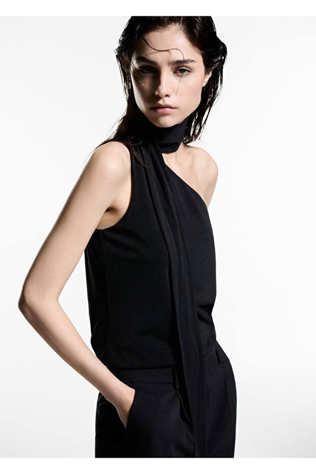 Asimetrik Gerdanlıklı Bluz - 6