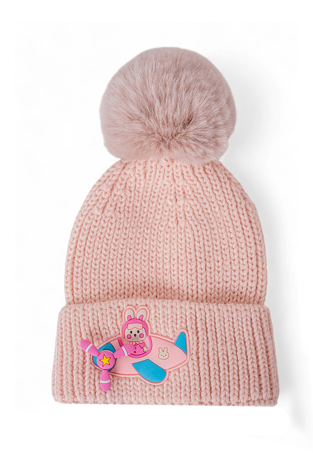 Children's Pompom Folded Airplane Embroidered Beret