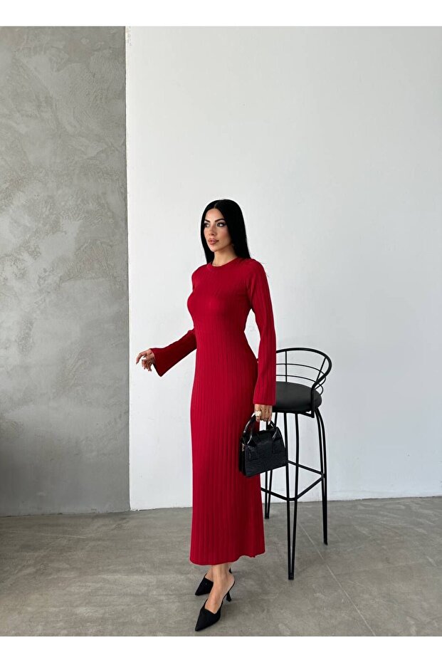 Triko Bej Elbise - 1