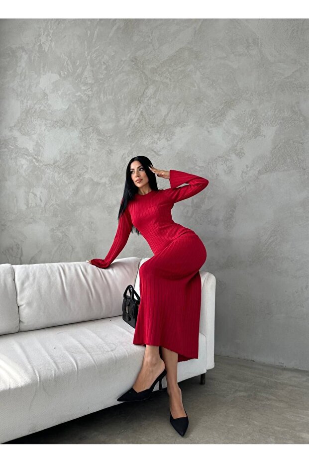 Triko Bej Elbise - 4