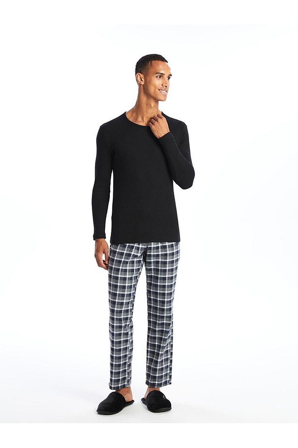 Ekoseli Standart Kalıp Ekose Erkek Pijama Alt - 1