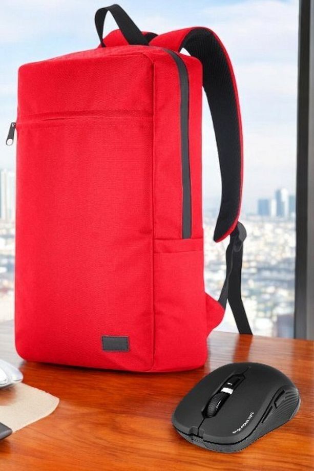 Technow  Mila PR-EK102 15,6'Su Geçirmez Kumaş Fermuar Notebook Sırt Çantası+Kablosuz Mouse - 3