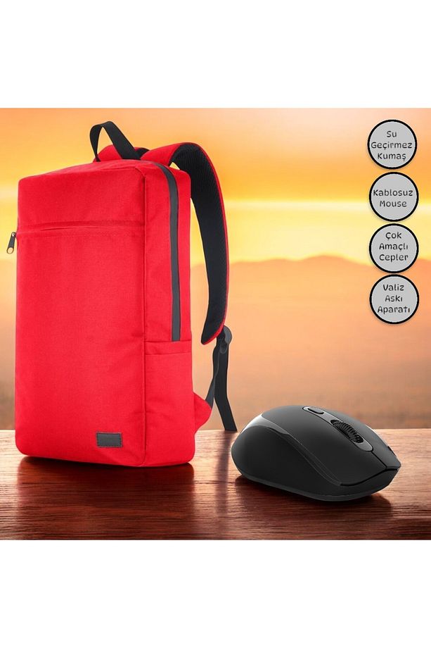 Technow  Mila PR-EK102 15,6'Su Geçirmez Kumaş Fermuar Notebook Sırt Çantası+Kablosuz Mouse - 2