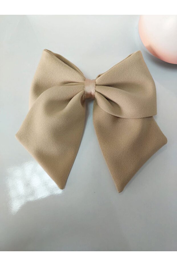 Automatic Clip-on Fabric Hair Clip with Bow and Tail