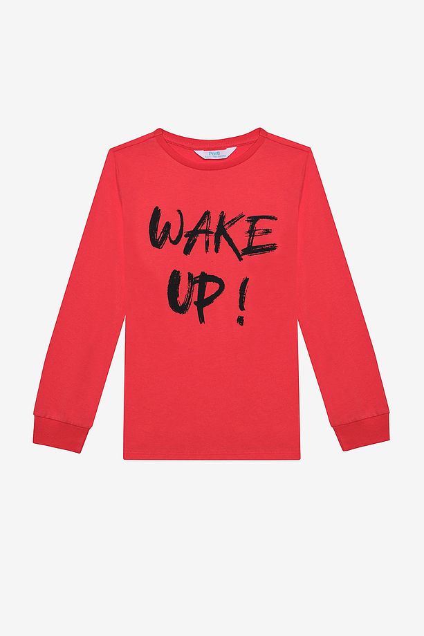 Pamuklu Erkek Çocuk Wake Up 2li Çok Renkli Pijama Takımı - 6