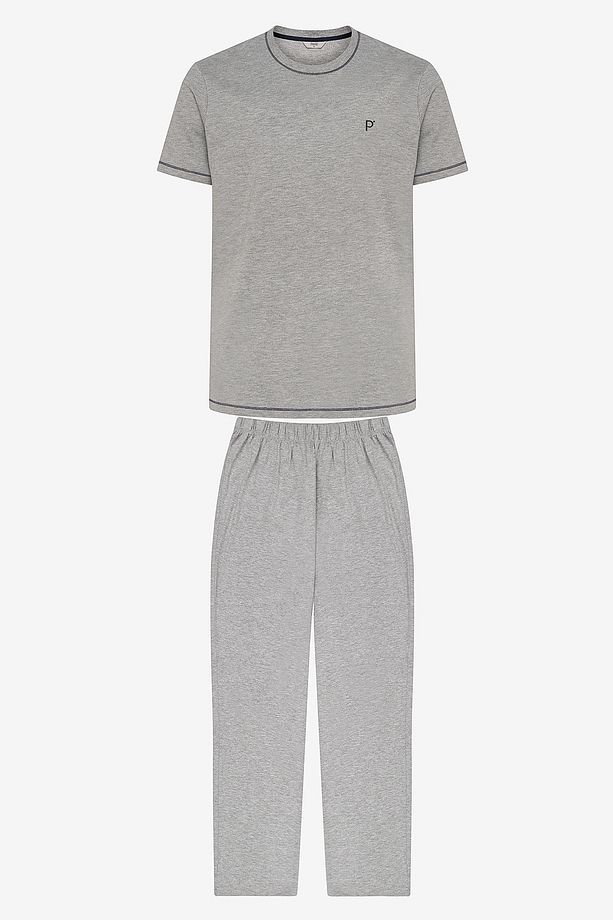 Basic Pantolon Gri Pijama Takımı - 1