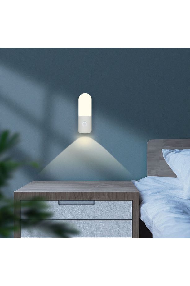 Led Acil Şarj Edilebilir Hareket Sensörü Duvar Dolabı Gece Lambası Ev Adımı - 5
