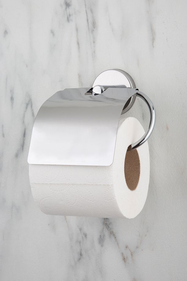 Krom Geniş Kapaklı Tuvalet Kağıtlığı WC Kağıtlık Tuvalet Kağıdı Askısı - 1