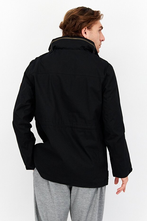 جاكيت رجالي مقاوم للرياح، أسود - 4