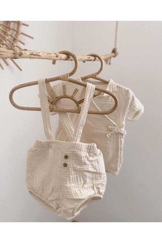 Gots Organic Certified Muslin Strappy Baby Shorts