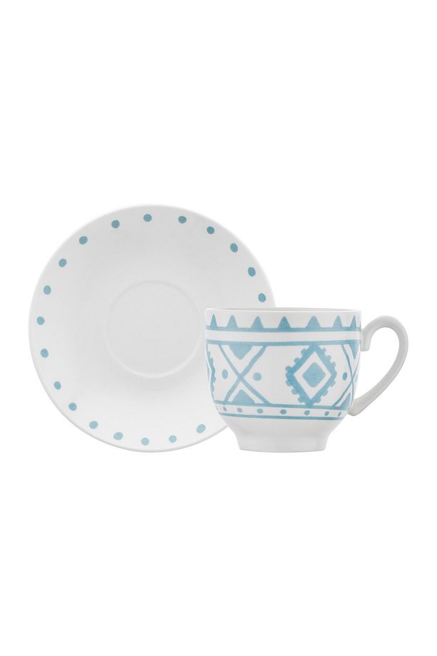 Ethnic Azur New Bone 2 Kişilik Kahve Fincan Takımı 90 ml Mavi - 8