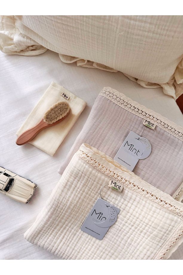 4 Kat Multimüslin Bebek Battaniyesi Ekru Mintcollection - 6