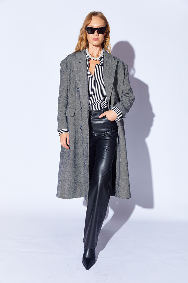 Oversize Houndstooth Coat | Mkw 399168 -01