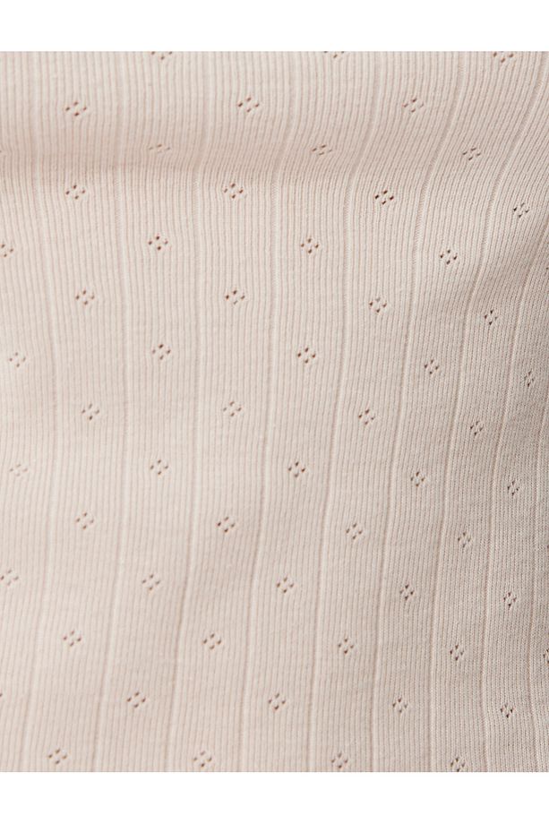 Pamuklu Örme Crop Askılı Pijama Üstü - 6