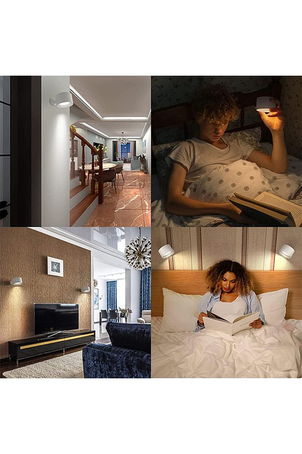 HL-5518 Begonya 5W Çift Taraflı Şarjlı Led Aplik 360° Dönebilir Duvar Aplik - 4