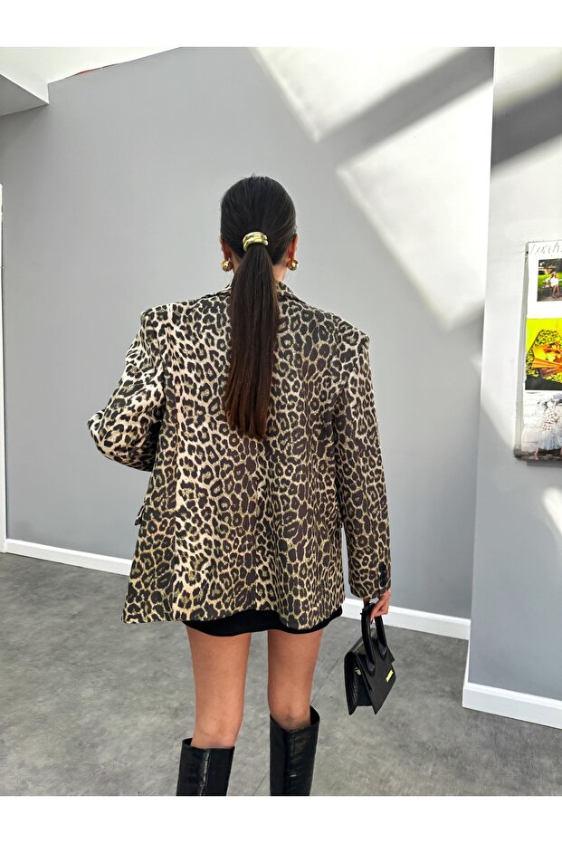 Leo Patterned Blazer Nubuck Jacket - 5