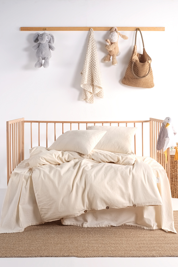 Macas Home Luna Natural Bebe %100 Pamuklu Yıkamalı Nevresim Takımı 100*150