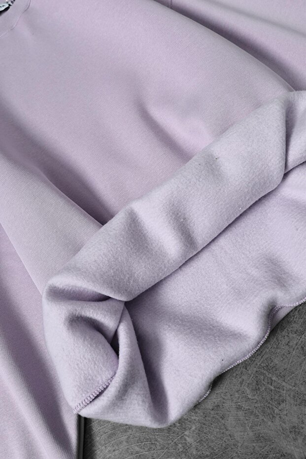 Erkek Lila Basic Bisiklet Yaka Oversize Sweatshirt - 3