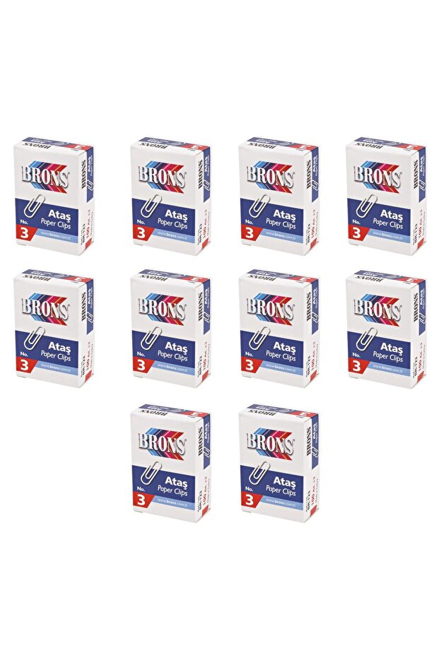 Paper Clip No:3 Br-123 10 Boxes of 100
