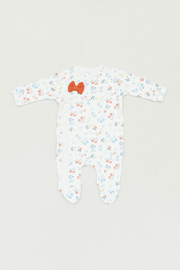 Printed Bowknot Girls' Jumpsuit