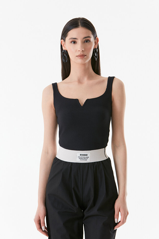 Basic Fitilli Kare Yaka Body - 2