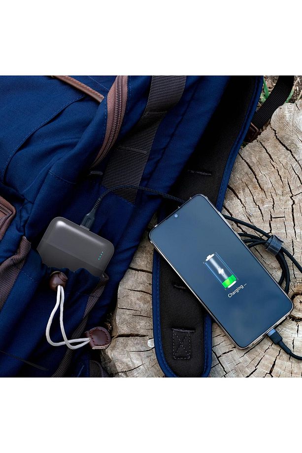 MFB101 LED Işık Micro USB Type-C Girişli 10.000 mAh Taşınabilir Şarj Cihazı Powerbank Gri - 3