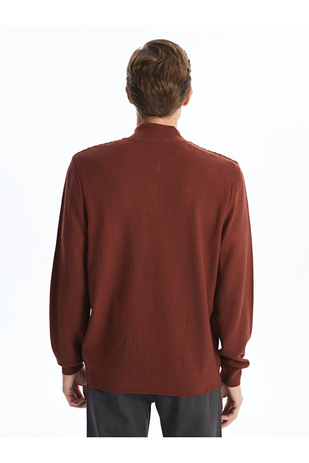 Herren-Strickpullover mit Stehkragen und langen Ärmeln – W4AD04Z8 - 4