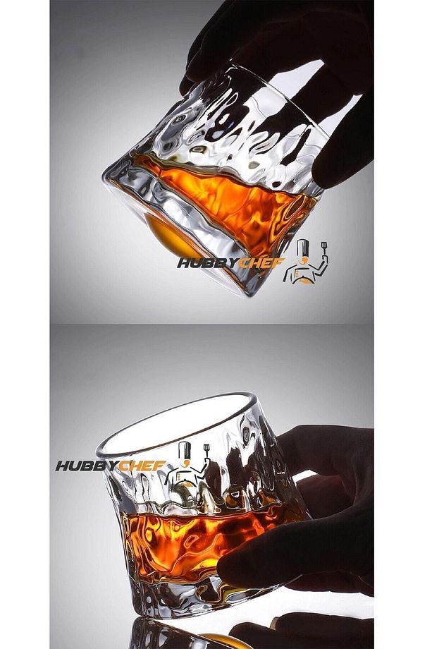 Viski Kokteyl Bardağı Kadehi 360 Dönen Cam Bardağı 2li Set 160ml - 3