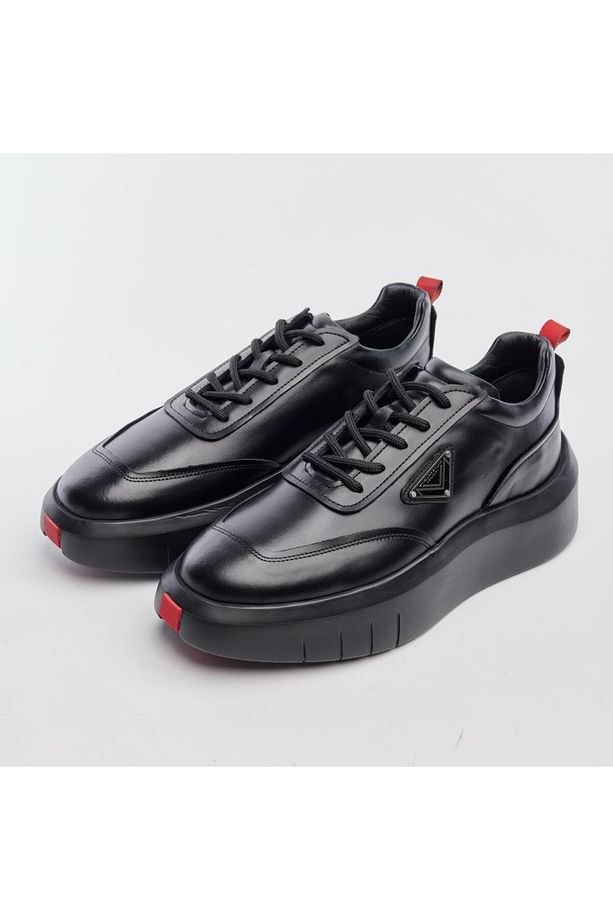 Yüksek Taban Hakiki Deri Erkek Sneaker - 2