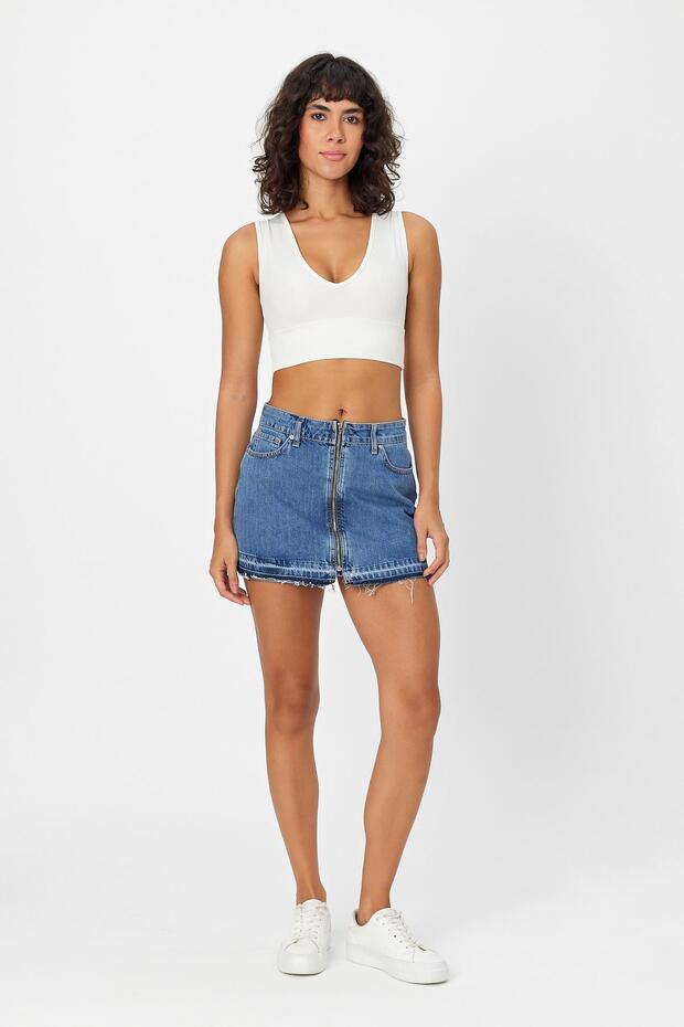 Alexandergardy Special Collection Zippered Denim Skirt (Byn-Zana1)