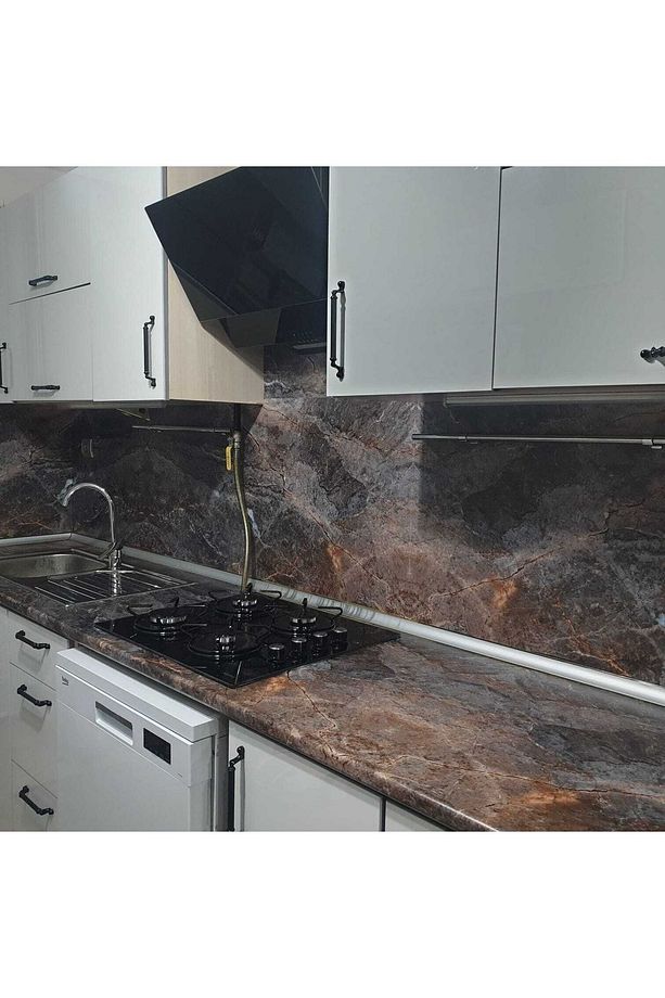 Mutfak Tezgah Üstü Mermer Desen Kendinden Yapışkanlı Folyo Kaplama 70cmx100cm - 5