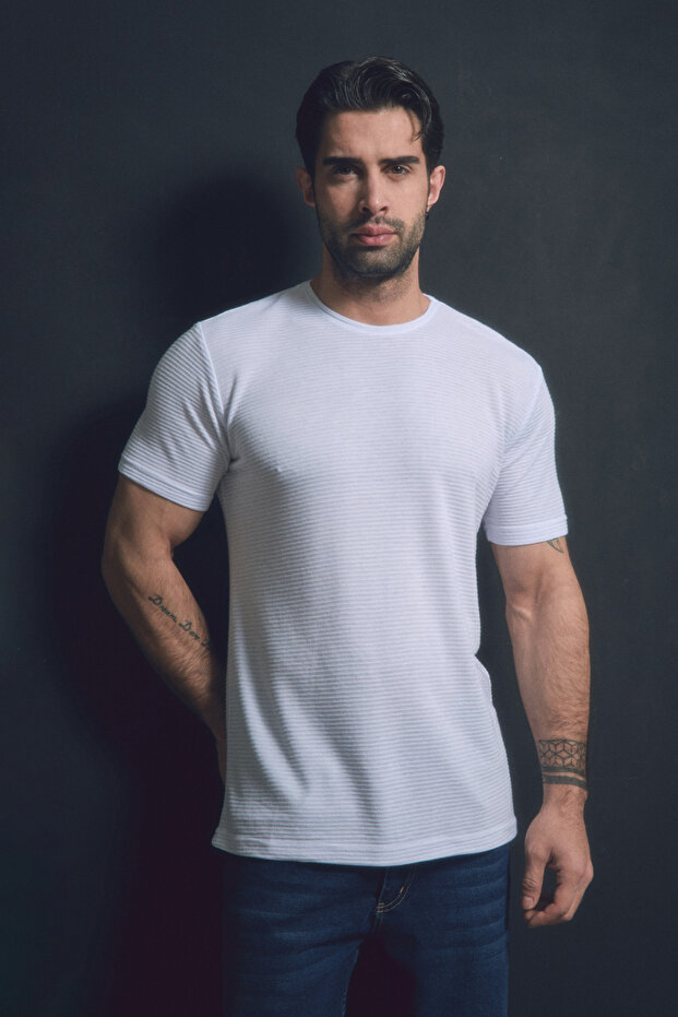 Basic Bisiklet Yaka Tişört - 2