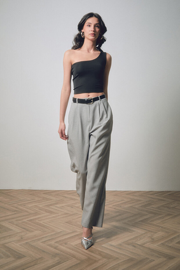 Basic Tek Kol Crop Bluz - 3